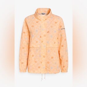 Columbia XL Peach Floral Windbreaker Lightweight Packable Jacket Gorpcore